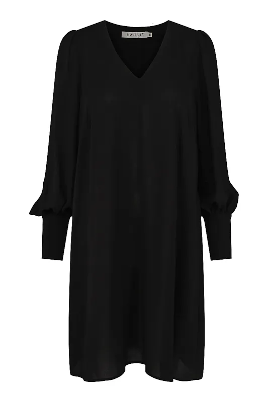 HAUST - A-shape Chiffon Dress Black