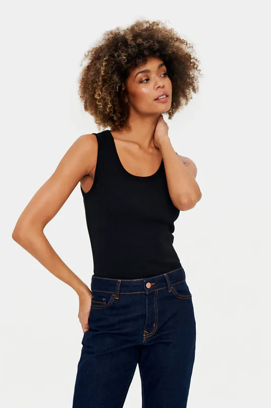 SAINT TROPEZ - Aster Tank Top Black