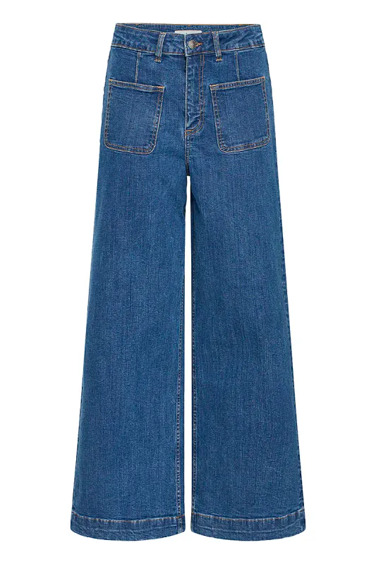 B.YOUNG - Komma Wide Pocket Jeans Mid Blue Denim