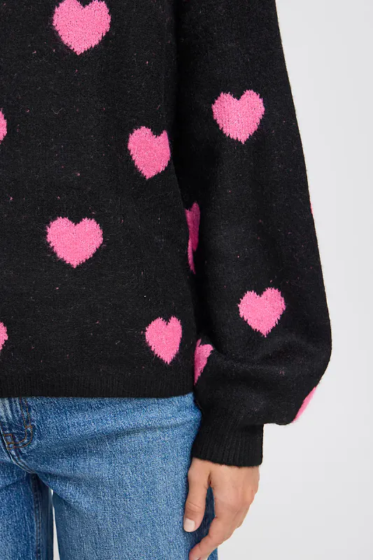 B YOUNG - Genser Minya Heart Chateau Rose Mix