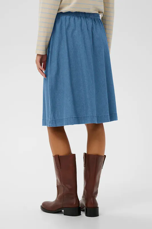 SAINT TROPEZ - Ojetta Skirt Medium Blue Denim