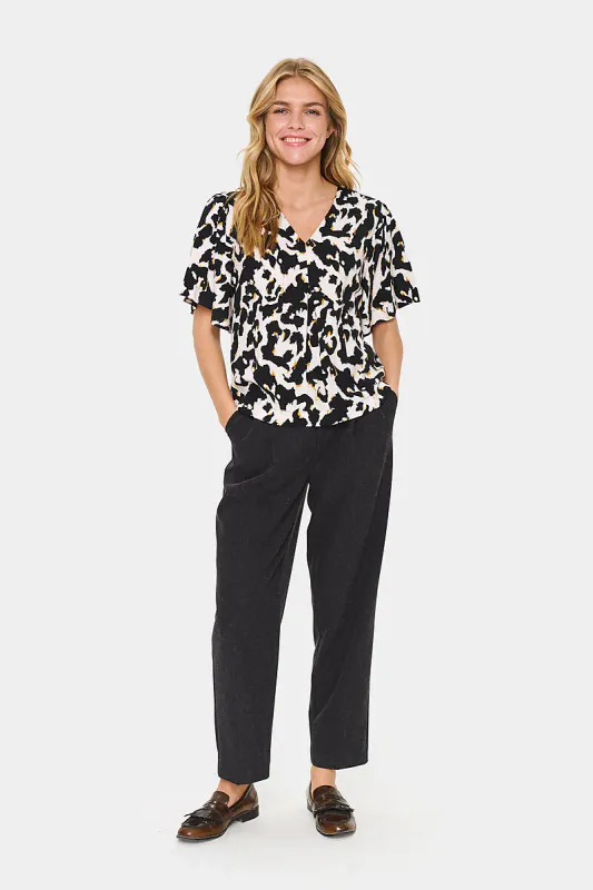 SAINT TROPEZ - Marca Bluse Orchid Painted Leopard