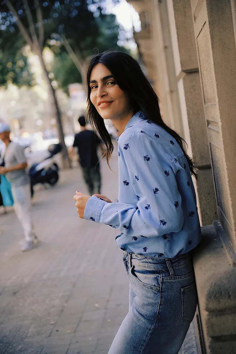 B.YOUNG - Kosmo Boho Emb Shirt Light Blue Denim