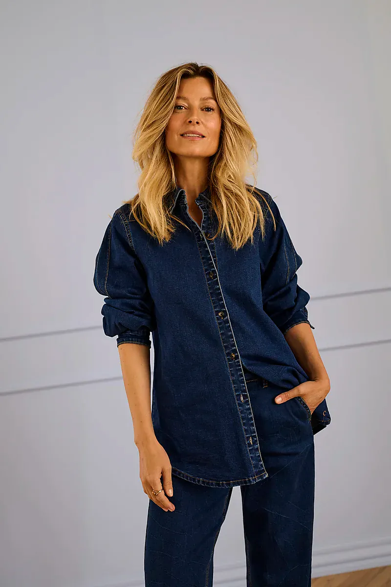 CREAM - Visti Straight Leg Pant Oakland Mid Blue Denim