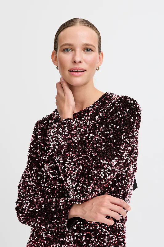 B YOUNG - Paljettkjole Bow Rose Sequin Mix