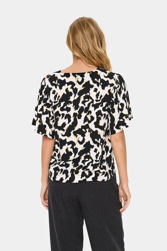 SAINT TROPEZ - Marca Bluse Orchid Painted Leopard