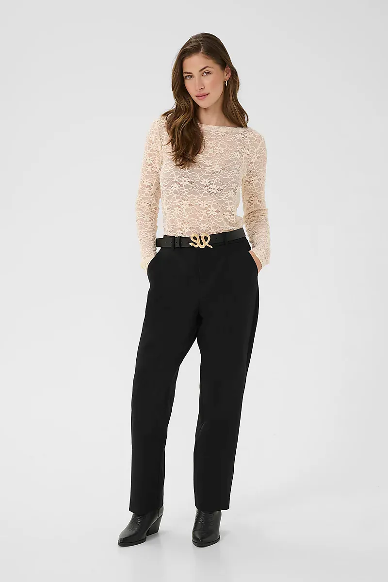 CREAM - Veronica Ankl Pant Pitch Black